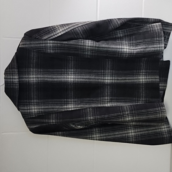 Old Navy Wool Blend Lined Double Breasted Plaid Pea Coat Jacket Medium - Picture 13 of 14